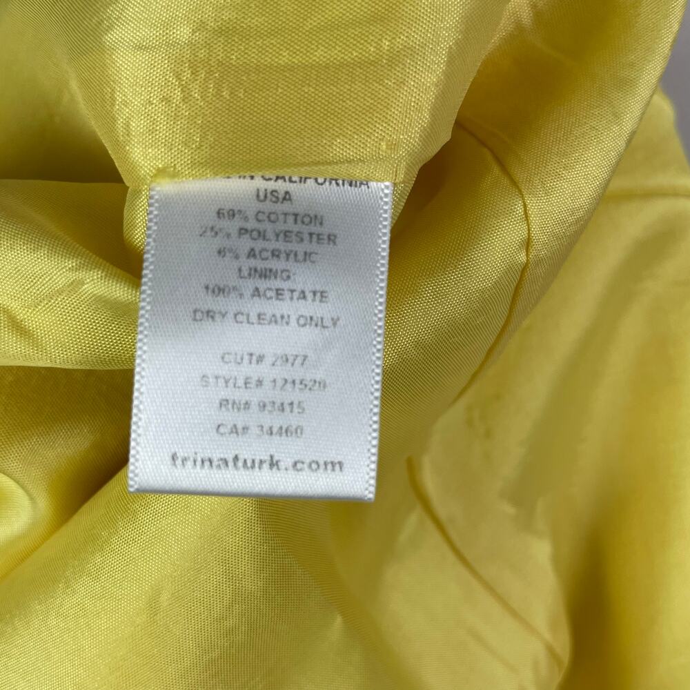 Trina Turk Yellow White Tapestry A Line Knee Length Skirt 6 - Picture 7 of 7